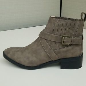 Faux leather booties